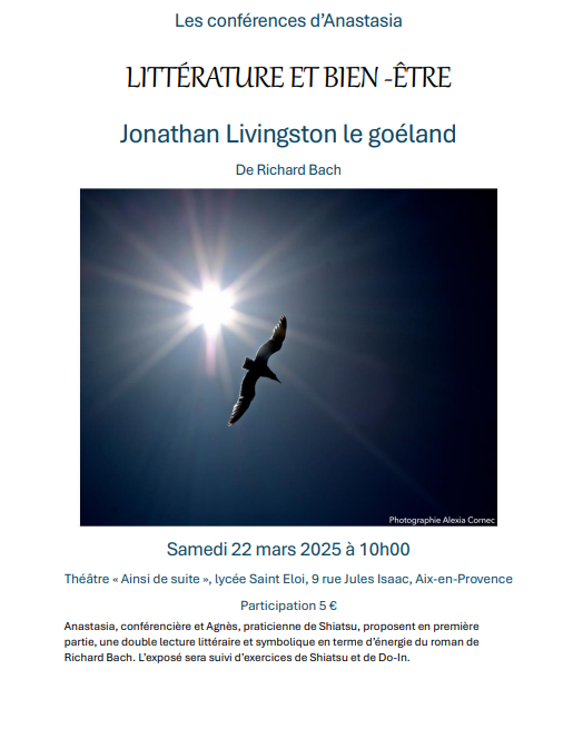 Conférence du 22 Mars 2025 littérature philosophique et méditation en centre ville d'Aix En Provence